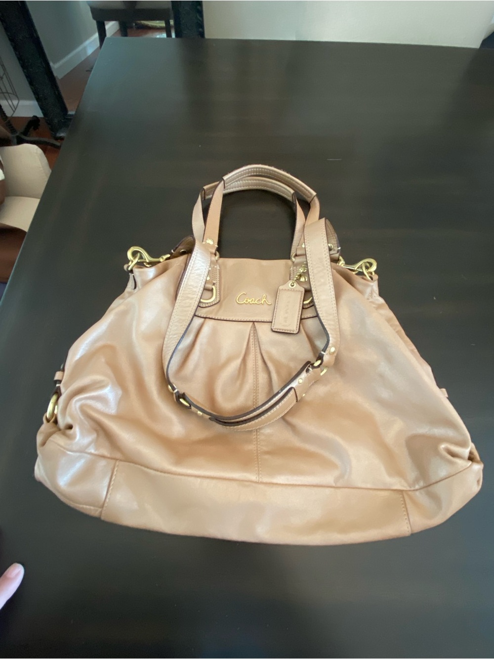 Coach Tan Leather Satchel Handbag